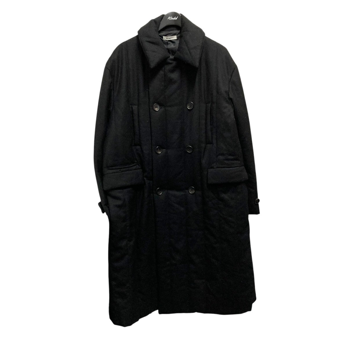 Wool Stripe Quilted Double-Breasted Coat中綿コートM223 0201