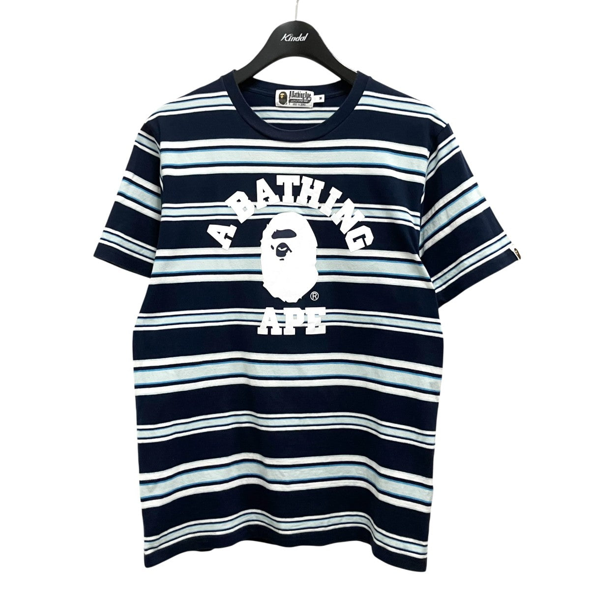 A BATHING APE COLLEGE STRIPE TEEボーダーTシャツ001CSL301006M 古着・中古-1枚目のアイテム画像