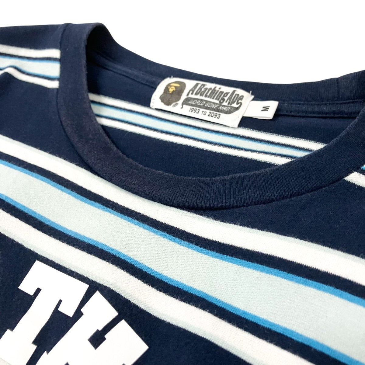 A BATHING APE COLLEGE STRIPE TEEボーダーTシャツ001CSL301006M 古着・中古-3枚目のアイテム画像