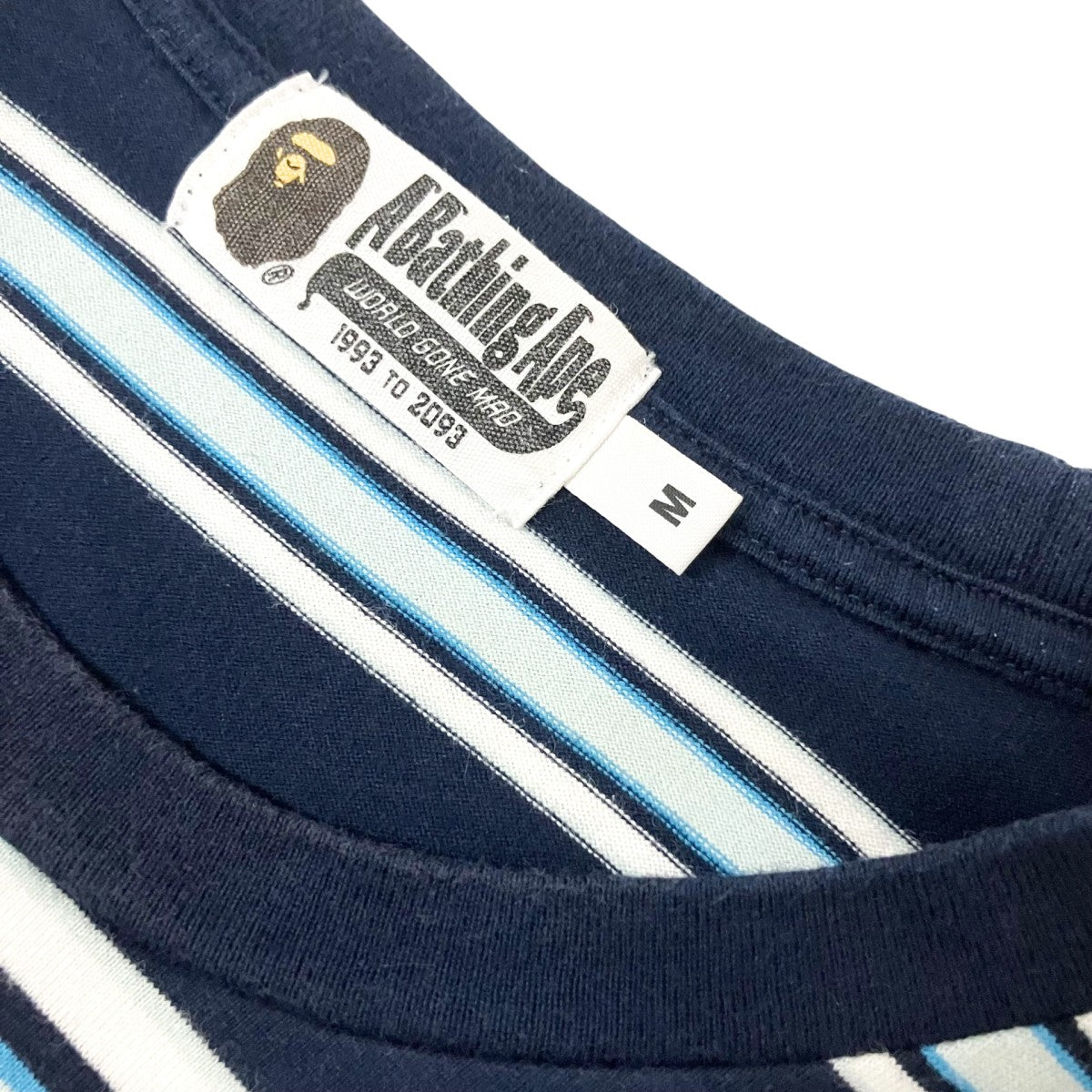 A BATHING APE COLLEGE STRIPE TEEボーダーTシャツ001CSL301006M 古着・中古-4枚目のアイテム画像