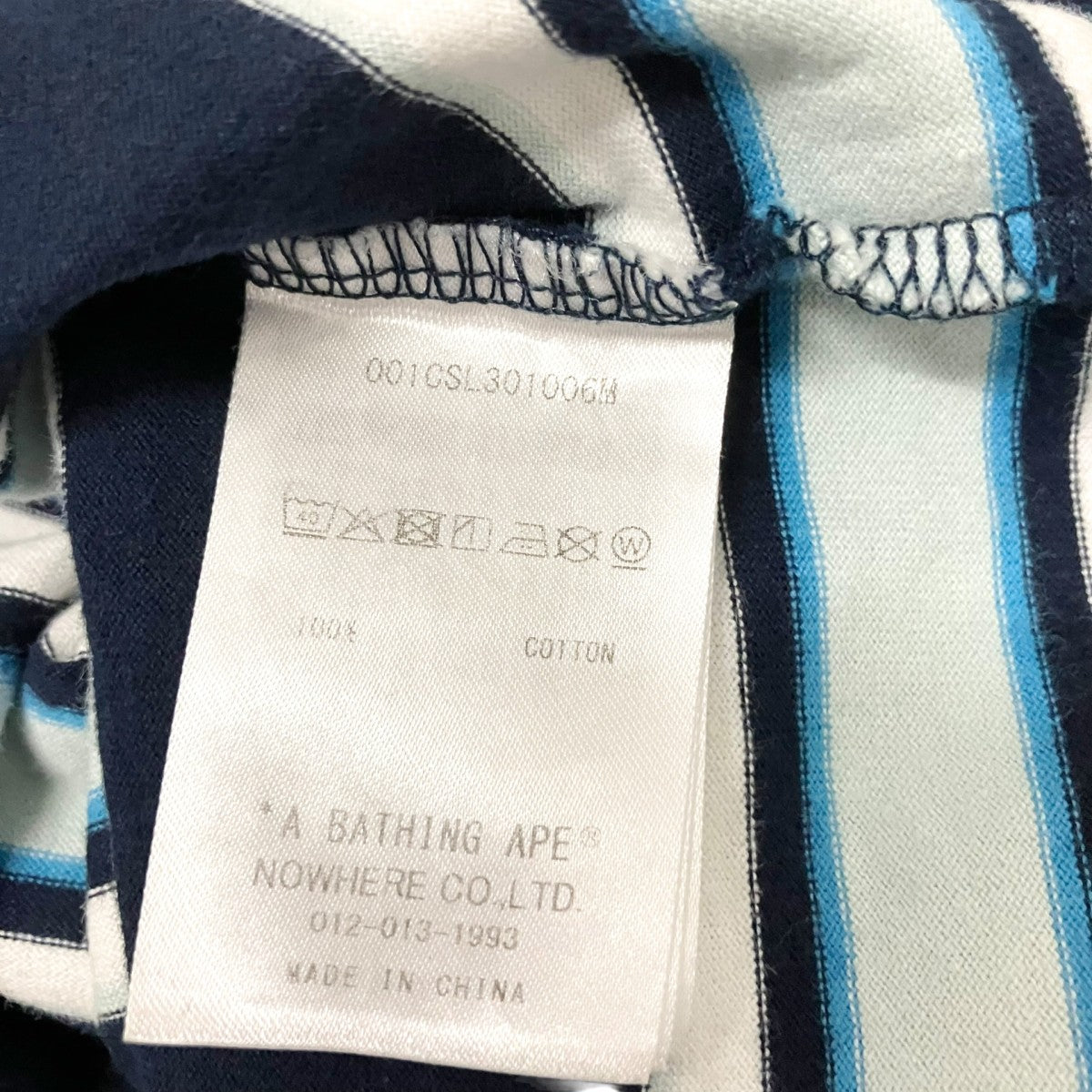 A BATHING APE COLLEGE STRIPE TEEボーダーTシャツ001CSL301006M 古着・中古-5枚目のアイテム画像
