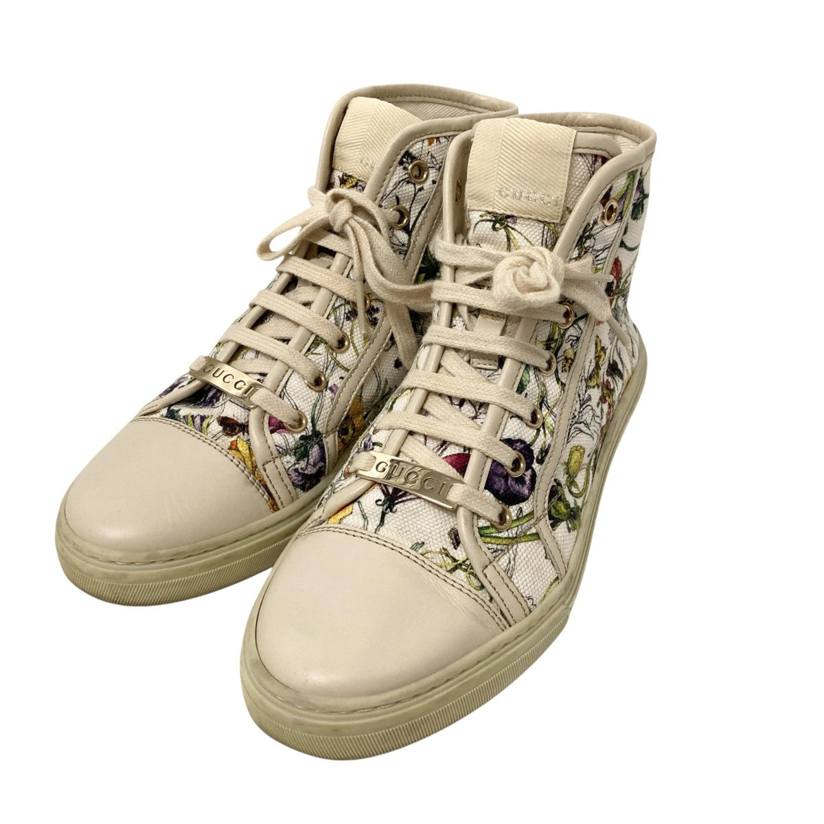 中古 GUCCI  ハイカットスニーカー 8 1/2 中古・古着通販】GUCCI (グッチ) ハイカットスニーカー ベージュ