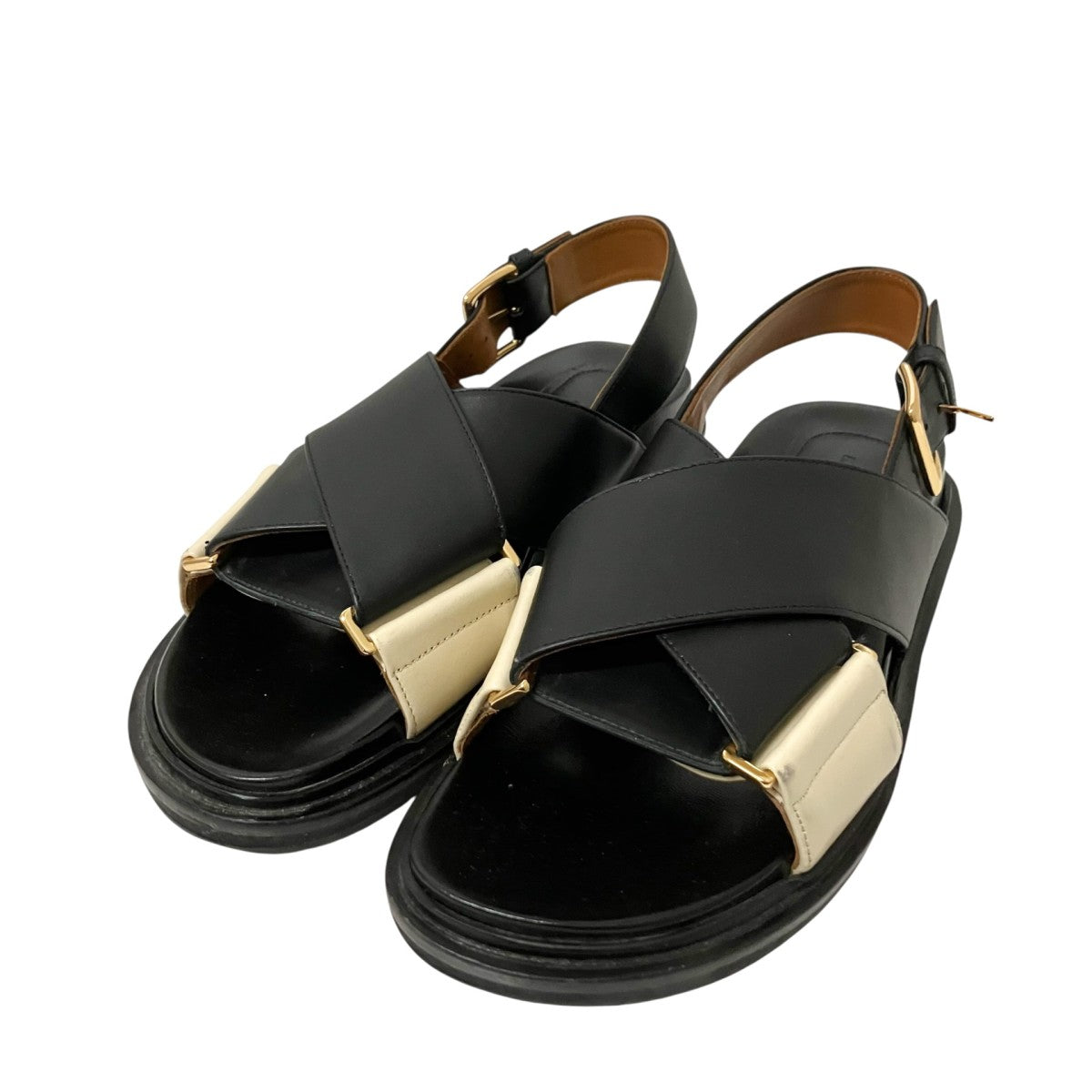 MARNI レザー クリスクロスサンダル 古着・中古-1枚目のアイテム画像