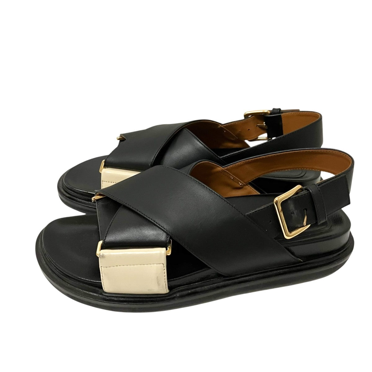MARNI レザー クリスクロスサンダル 古着・中古-3枚目のアイテム画像