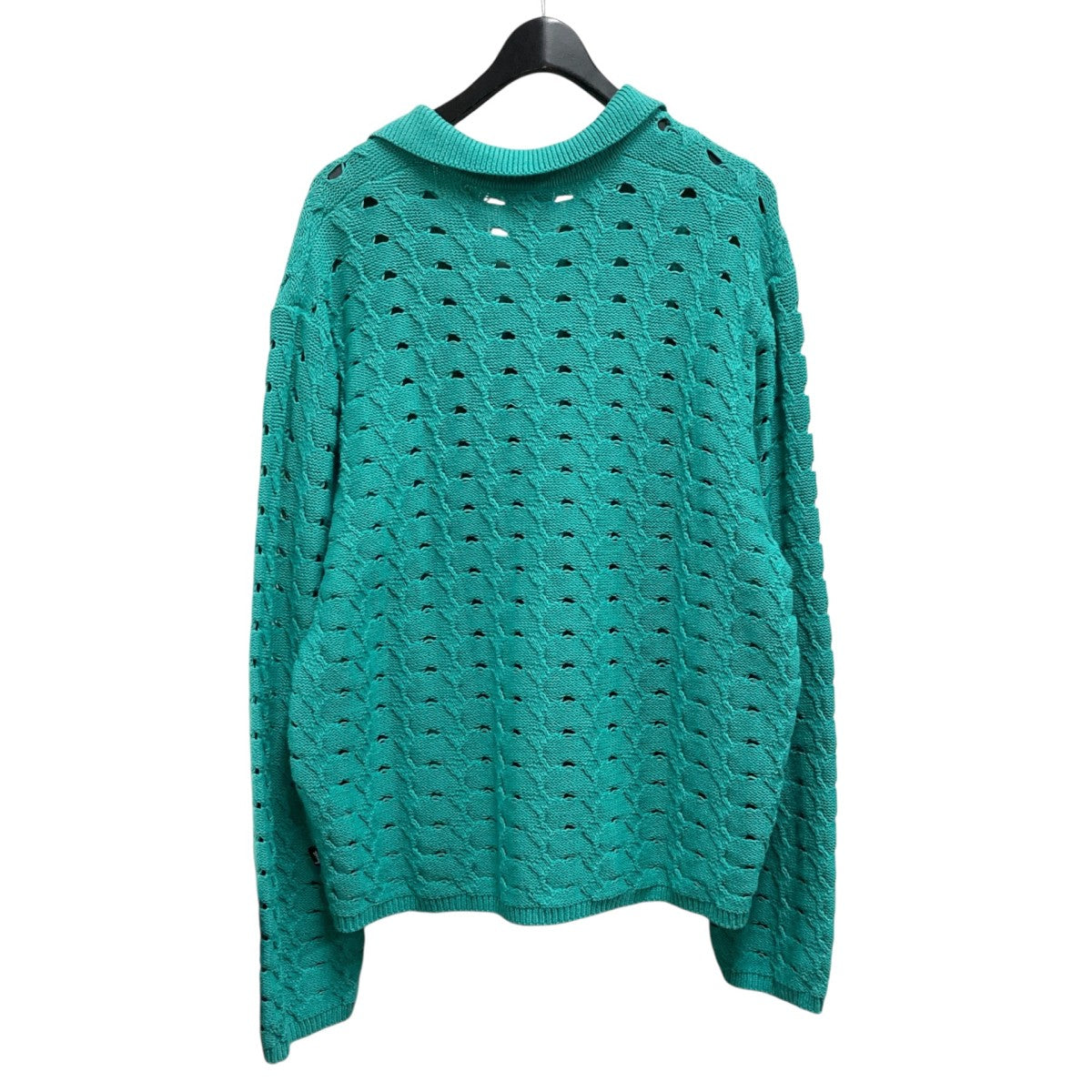 stussy OPEN KNIT COLLARED SWEATERメッシュニット117235 古着・中古-2枚目のアイテム画像