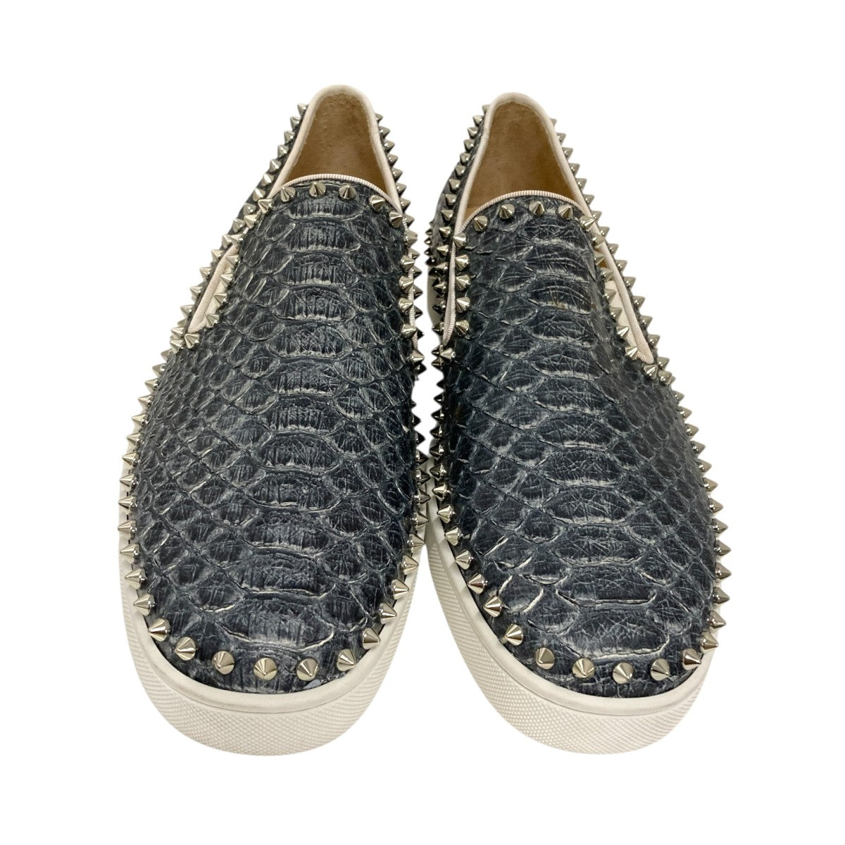 Christian Louboutin パイソンスタッズスリッポン 古着・中古-2枚目のアイテム画像