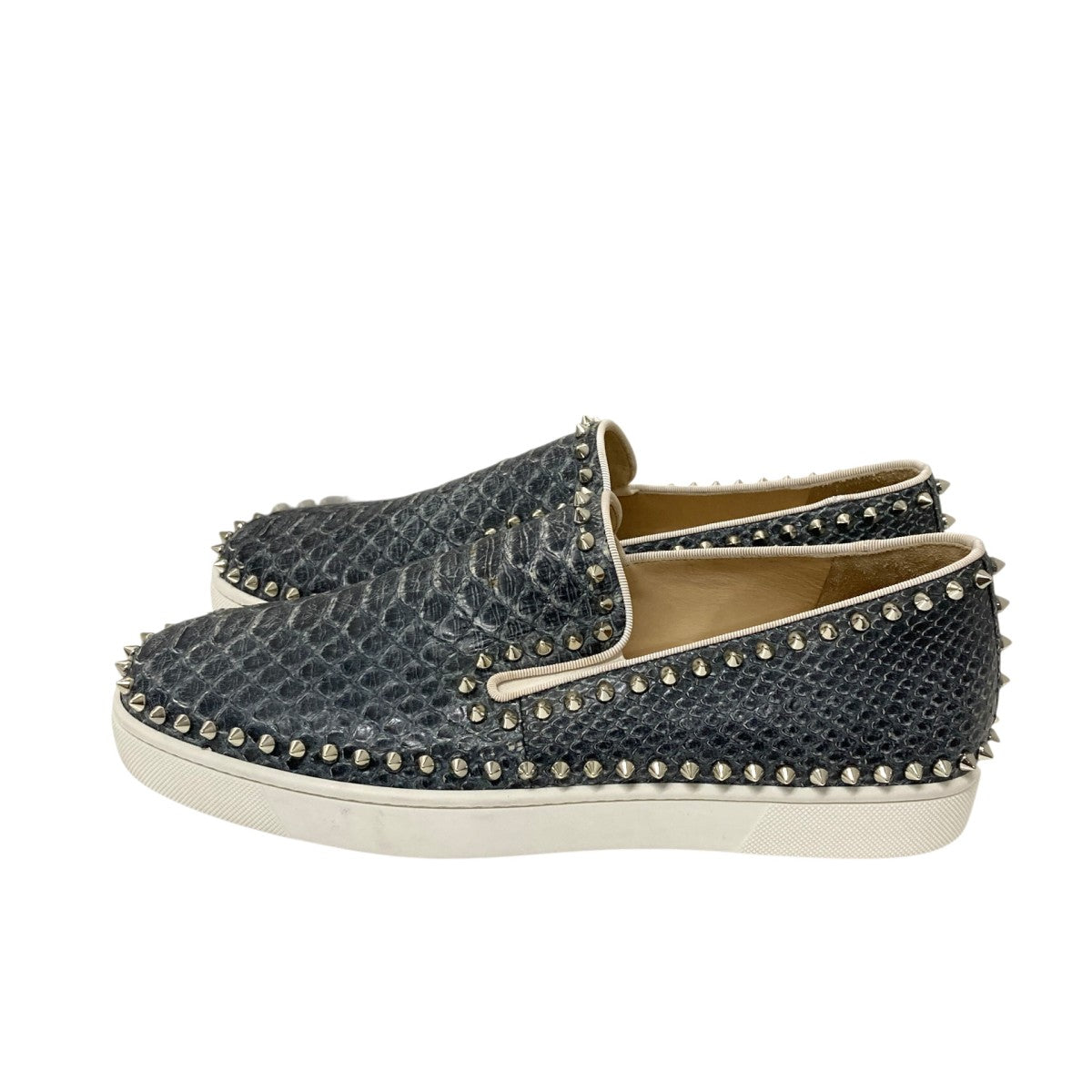 Christian Louboutin パイソンスタッズスリッポン 古着・中古-3枚目のアイテム画像