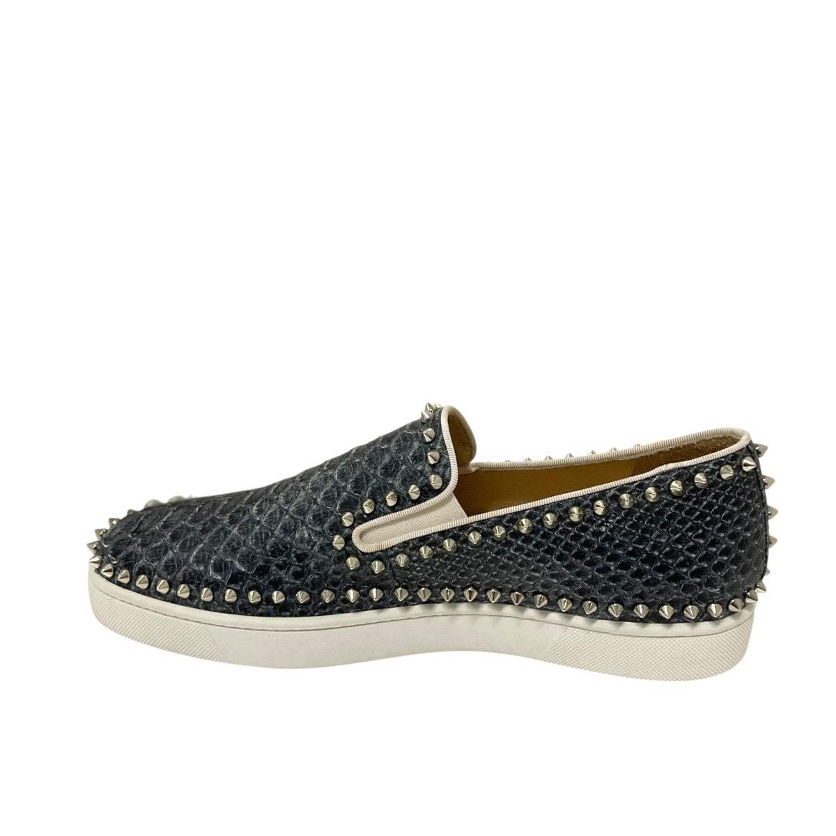 Christian Louboutin パイソンスタッズスリッポン 古着・中古-4枚目のアイテム画像