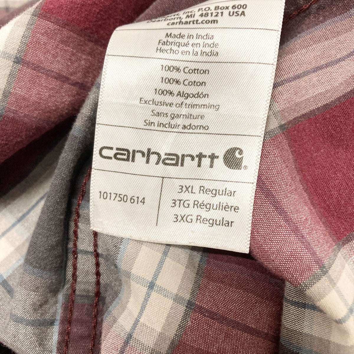 CarHartt チェックシャツ101750 古着・中古-7枚目のアイテム画像