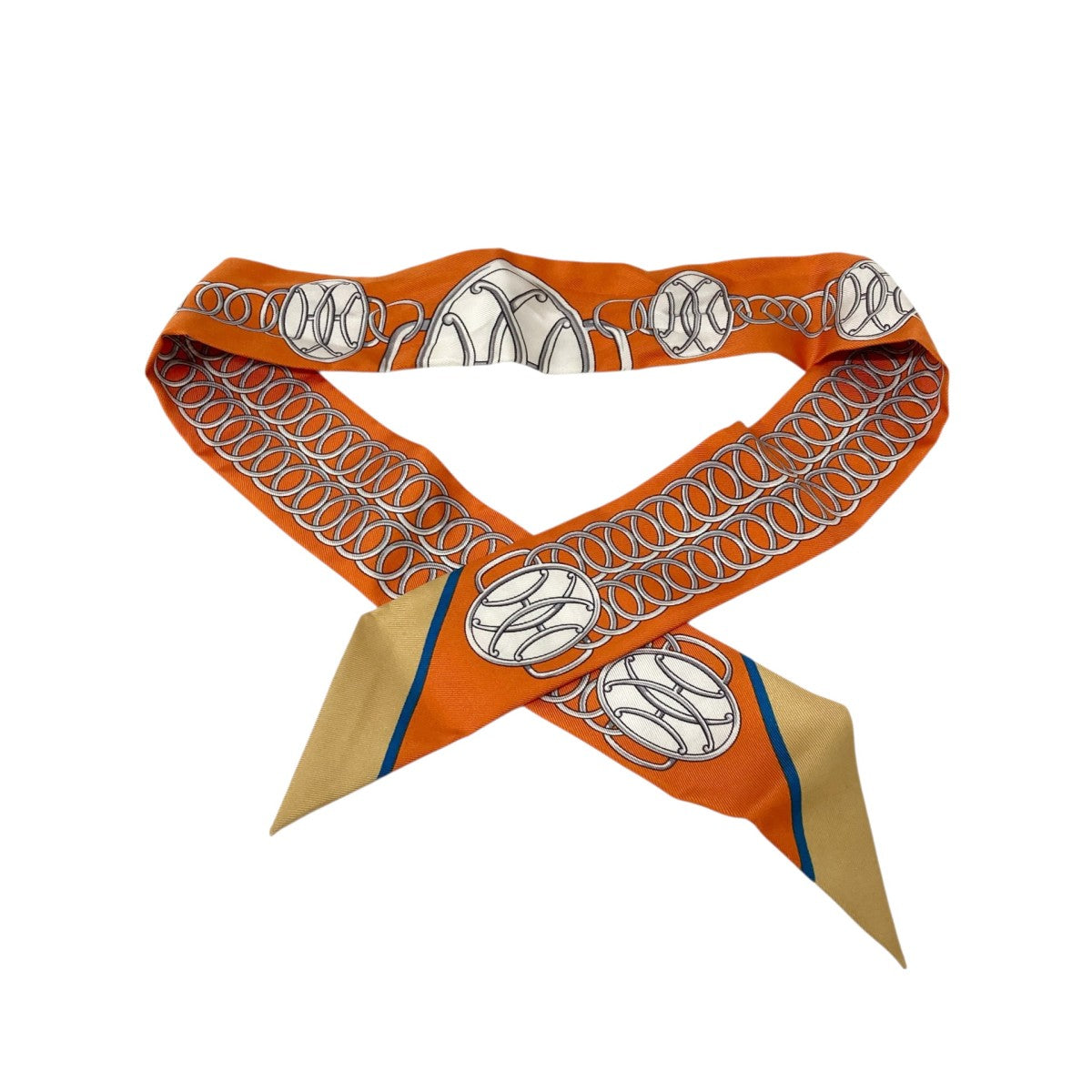HERMES ツイリーLIFT PROFILEシルク総柄スカーフ 古着・中古-1枚目のアイテム画像