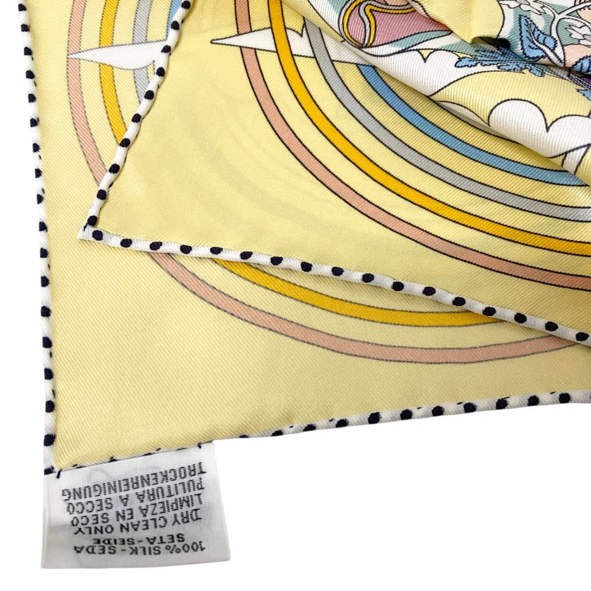 HERMES カレ70空飛ぶカレシルク総柄スカーフ 古着・中古-4枚目のアイテム画像