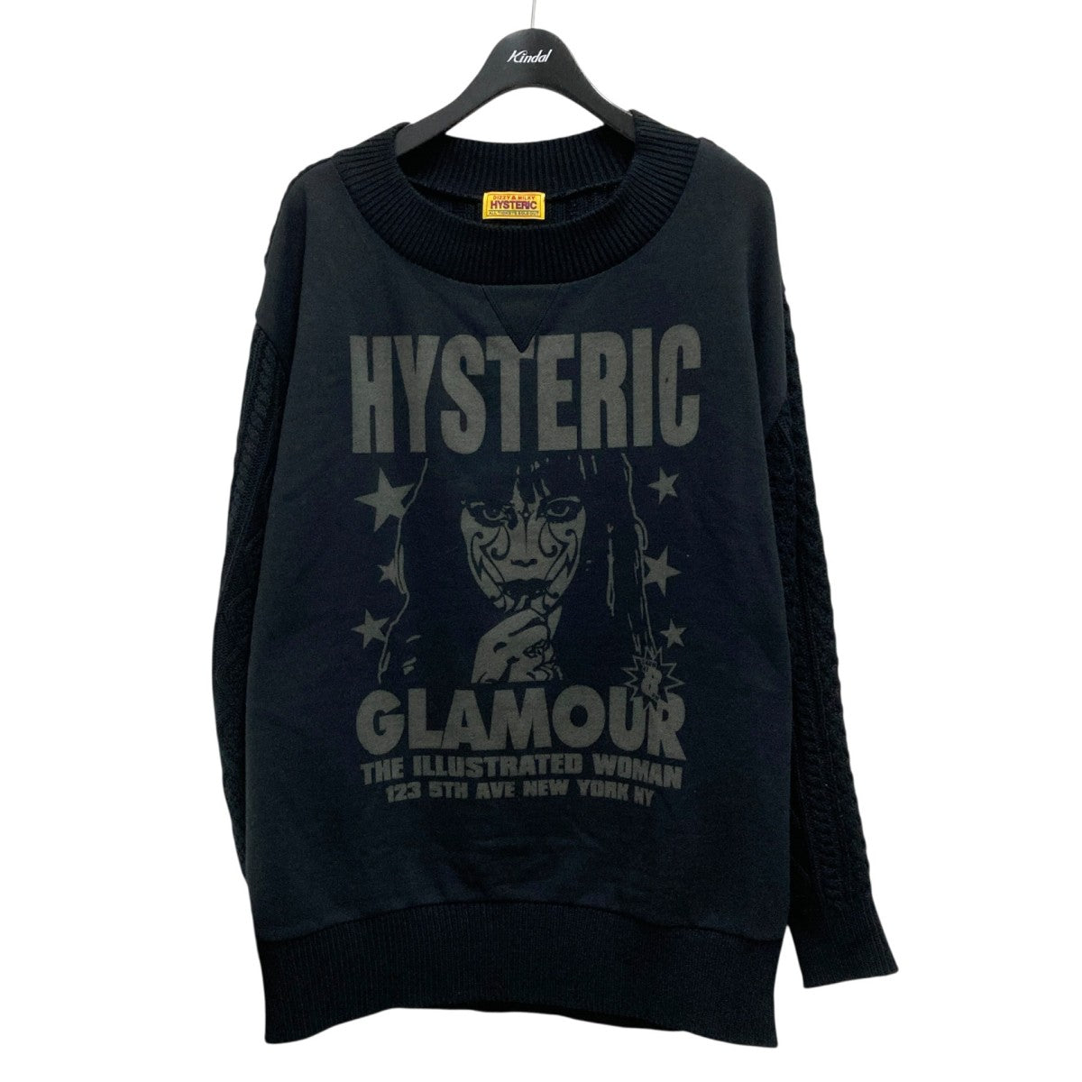 Hysteric Glamour THE ILLUSTRATED WOMAN切替ニット01253NS05 古着・中古-1枚目のアイテム画像