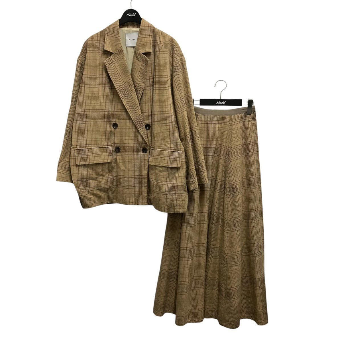 CLANE チェックセットアップスーツ18103 0411/18109 6051 古着・中古-1枚目のアイテム画像