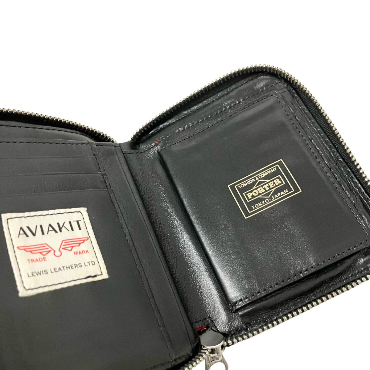 PORTER×Lewis Leathers 二つ折り財布 ブラック｜【公式】カインドオル