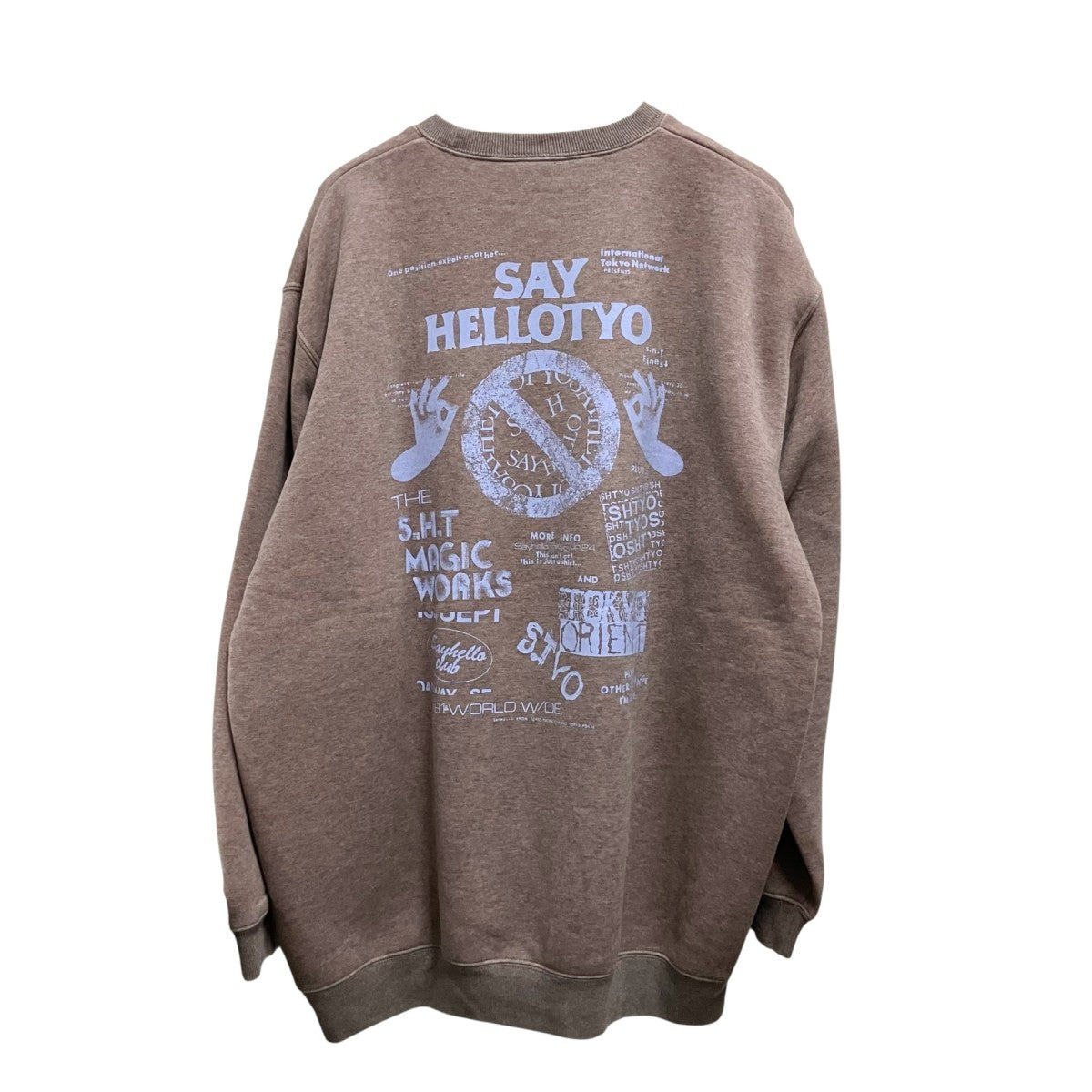 SAY HELLO プリントスウェット 古着・中古-2枚目のアイテム画像