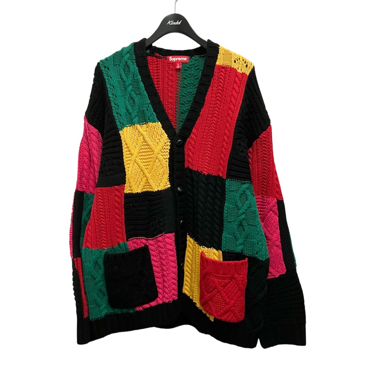 Patchwork Cable Knit Cardiganニットカーディガン