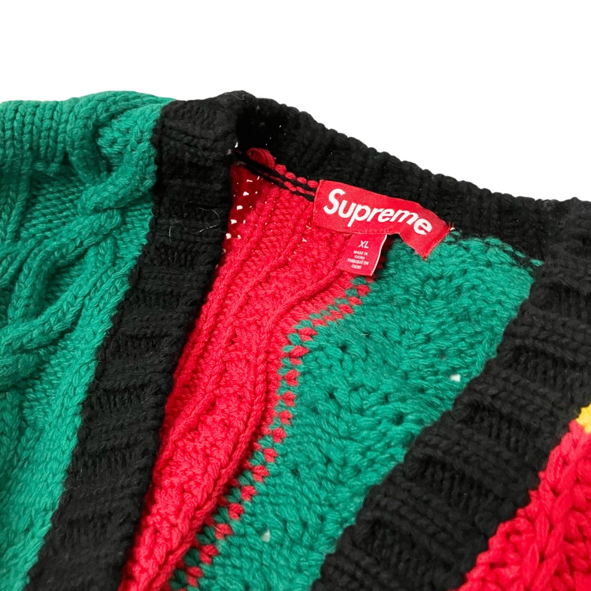 Patchwork Cable Knit Cardiganニットカーディガン