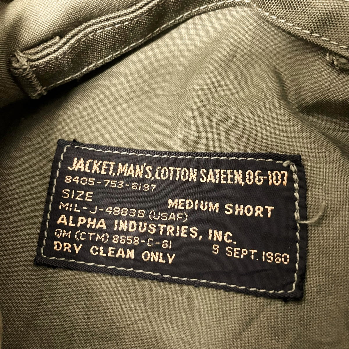 U．S．AIR FORCE CATTLE JACKETミリタリージャケット8405 753 6197 古着・中古-9枚目のアイテム画像