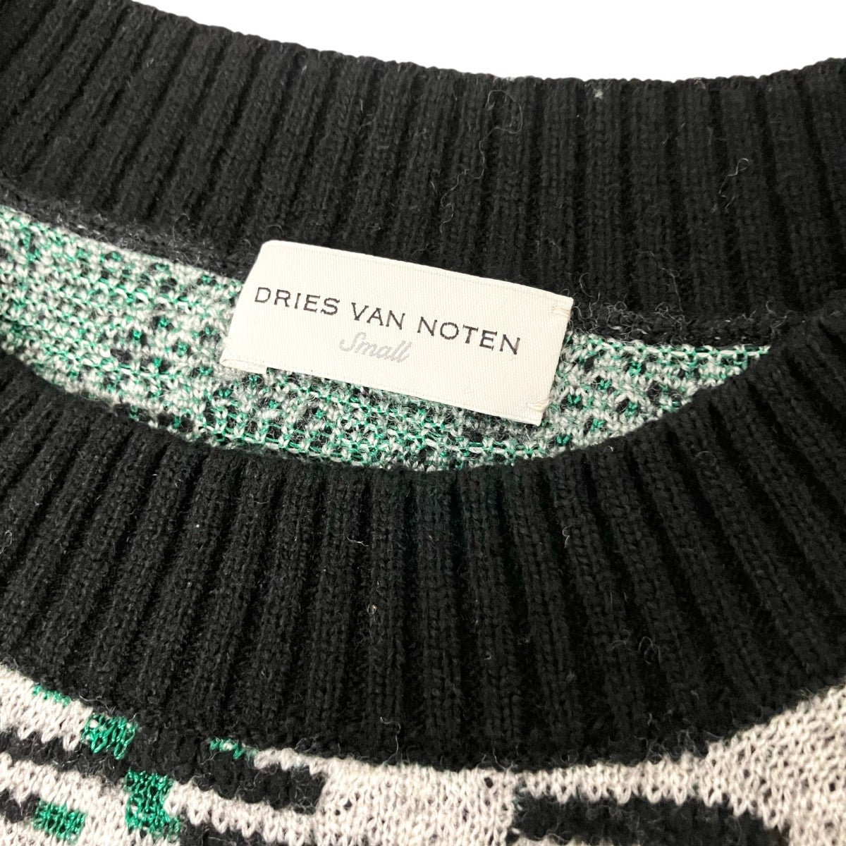 DRIES VAN NOTEN 総柄ニット 古着・中古-4枚目のアイテム画像