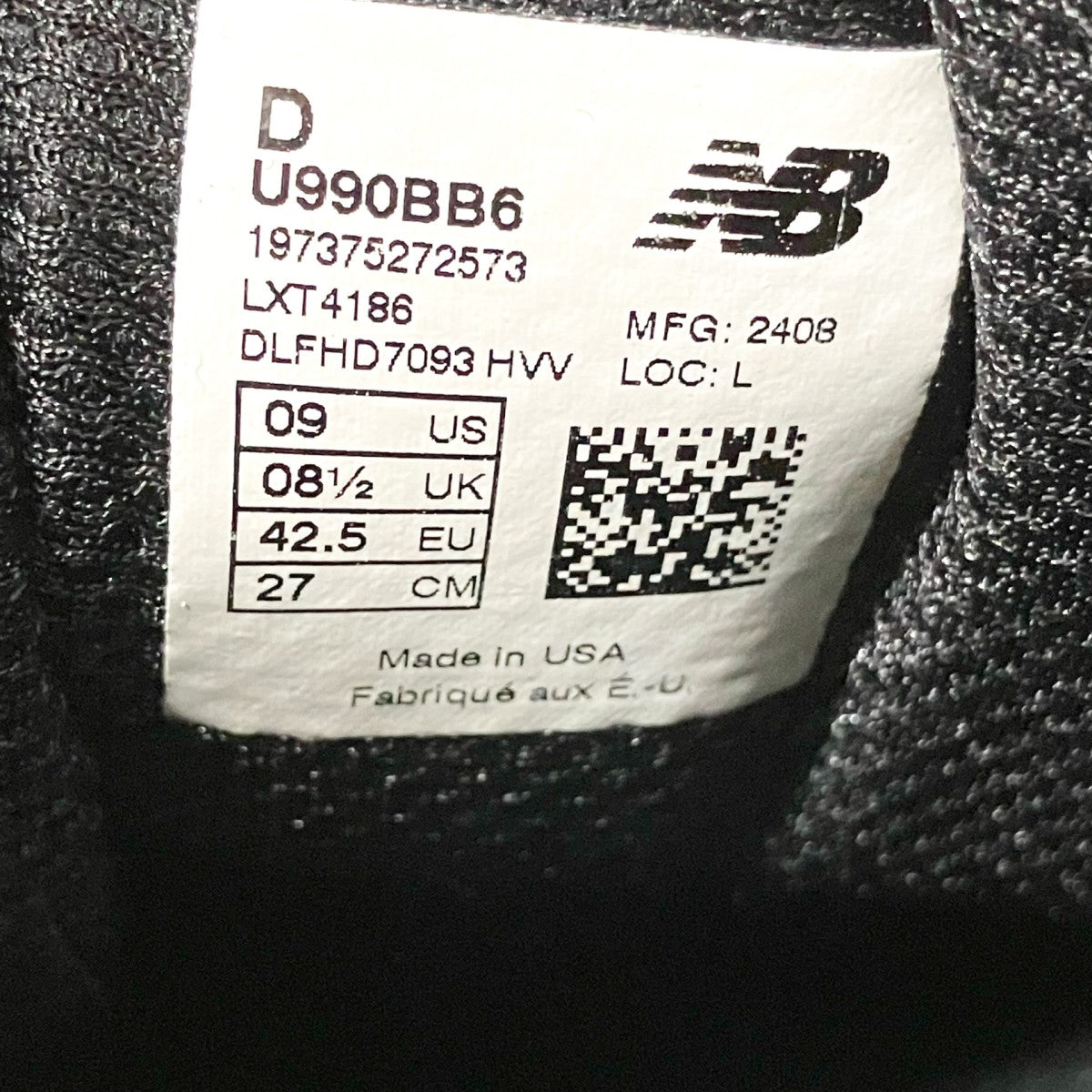 ローカットスニーカーU990BB6