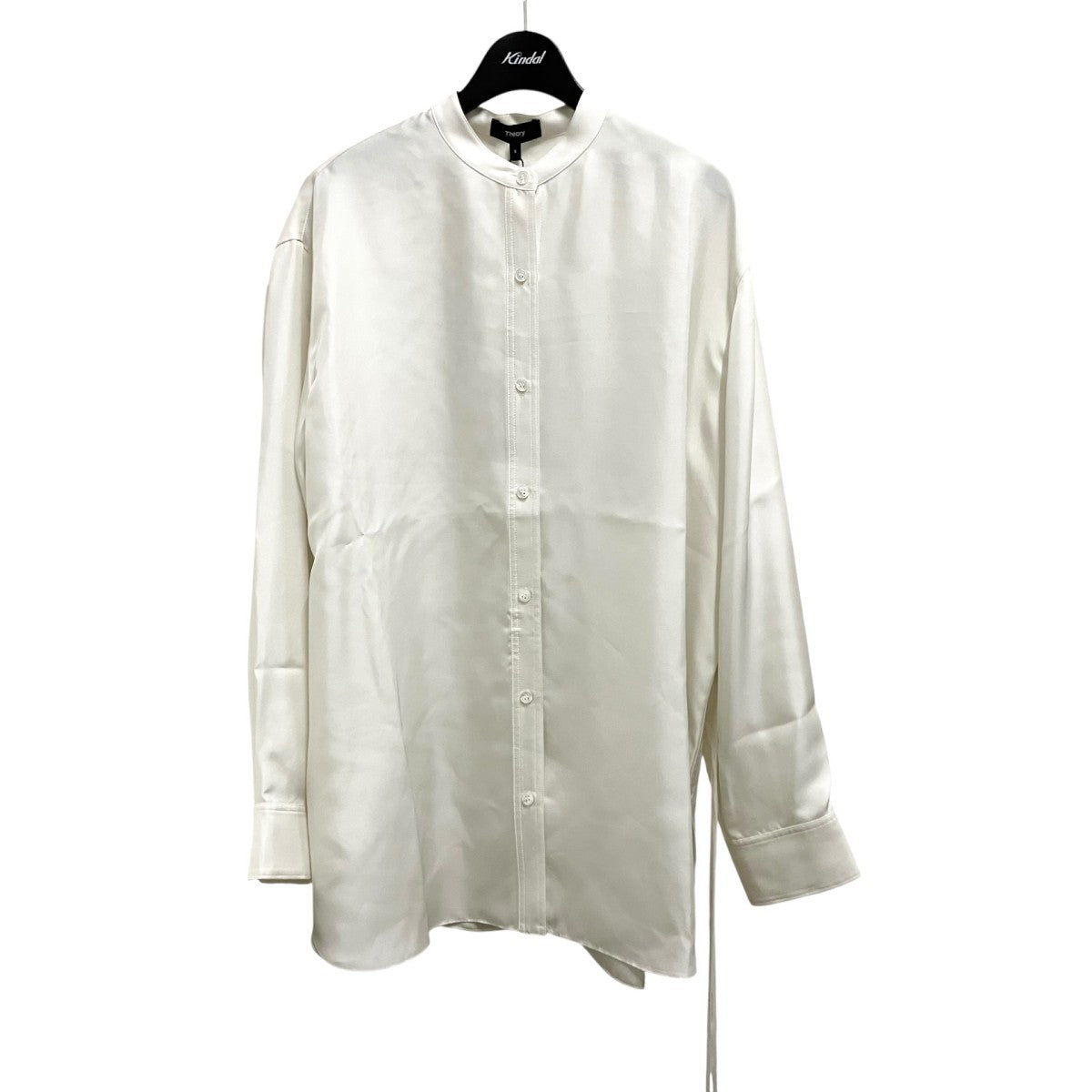 theory(セオリー) Mod Silk Twill Wrap Shirtシルクバンドカラーシャツ