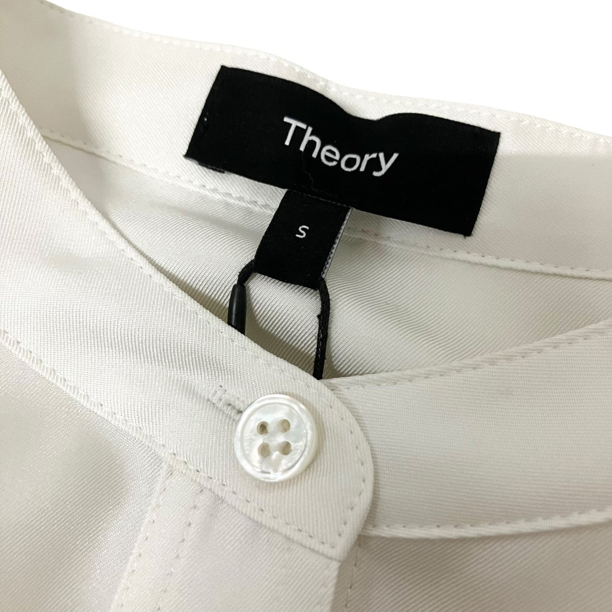 theory(セオリー) Mod Silk Twill Wrap Shirtシルクバンドカラーシャツ