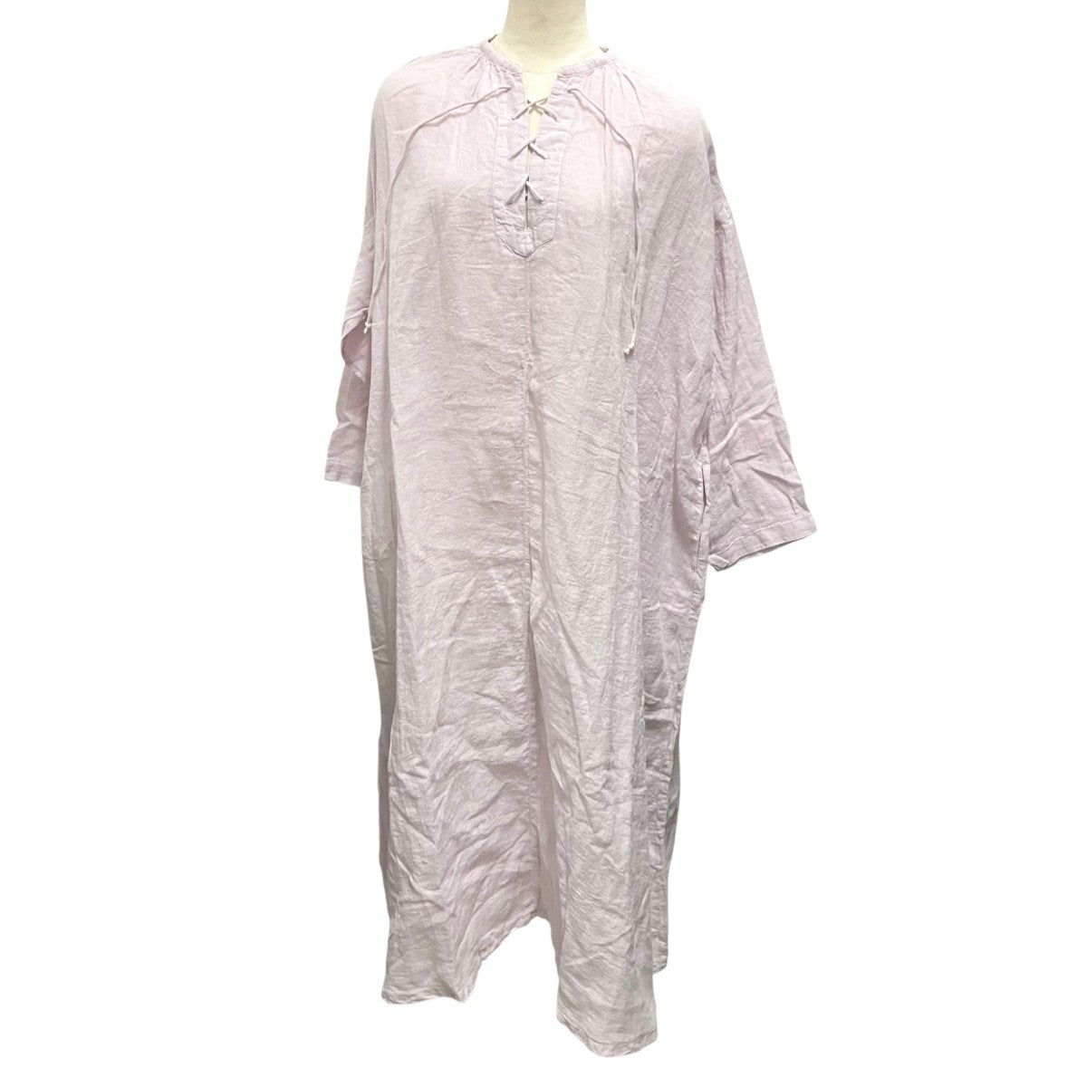 nest Robe 近江晒し 重ねギャザーワンピースリネンワンピース01251 1076 古着・中古-1枚目のアイテム画像