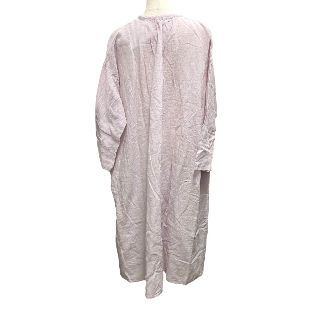 nest Robe 近江晒し 重ねギャザーワンピースリネンワンピース01251 1076 古着・中古-2枚目のアイテム画像