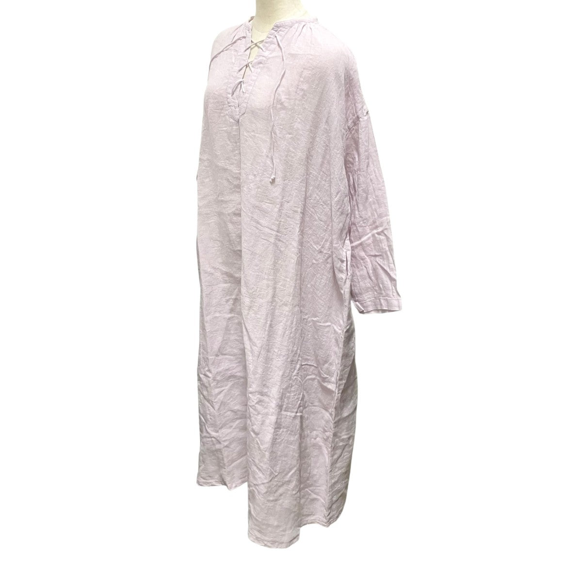 nest Robe 近江晒し 重ねギャザーワンピースリネンワンピース01251 1076 古着・中古-3枚目のアイテム画像