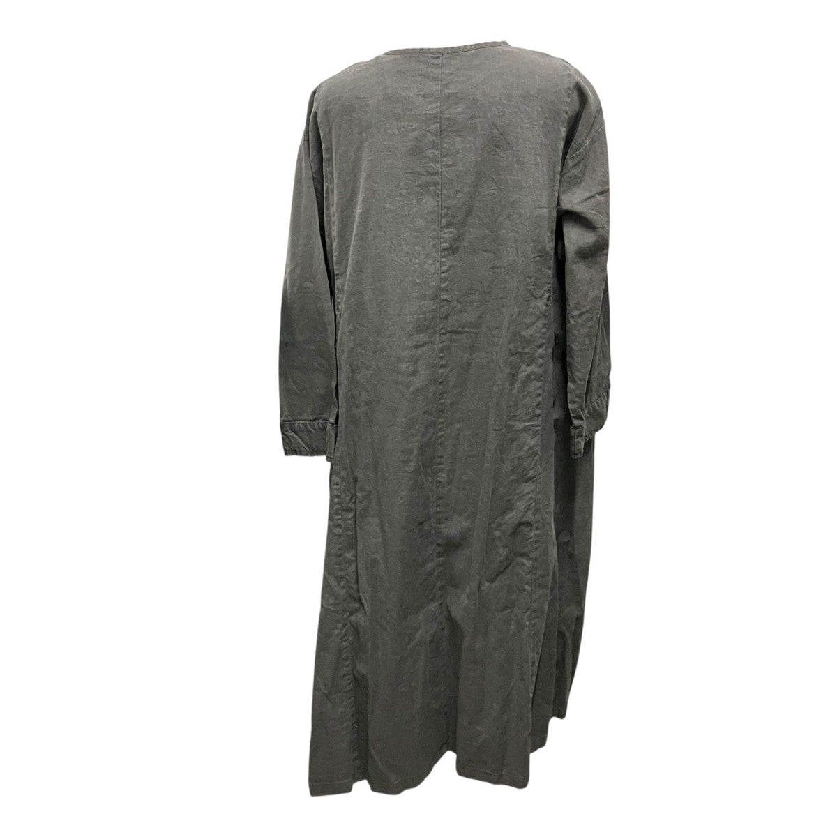 nest Robe UpcycleLino 天然染め スキッパーワンピースリネン混ワンピース01224 1282 古着・中古-2枚目のアイテム画像