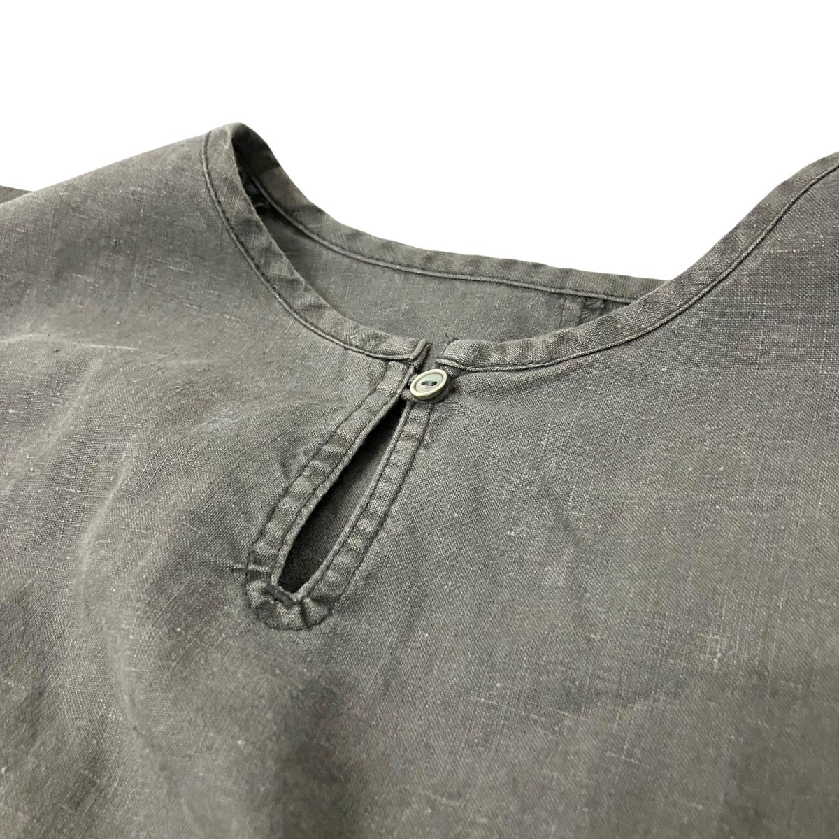 nest Robe UpcycleLino 天然染め スキッパーワンピースリネン混ワンピース01224 1282 古着・中古-4枚目のアイテム画像