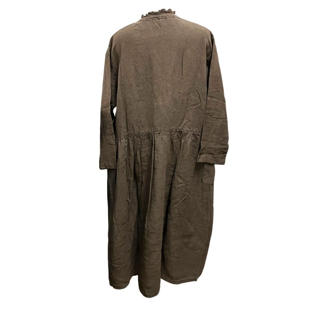 nest Robe(ネストローブ) リネン天然染めフリル使いワンピースリネン