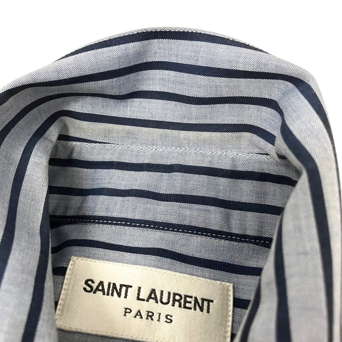 Saint Laurent Paris ストライプ長袖シャツ575193 古着・中古-4枚目のアイテム画像