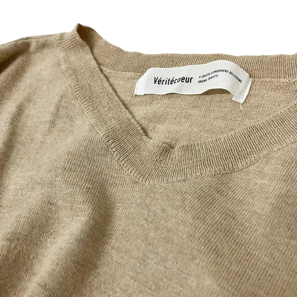 Veritecoeur コットンシルクカシミヤ VネックニットプルオーバーST 137 古着・中古-3枚目のアイテム画像