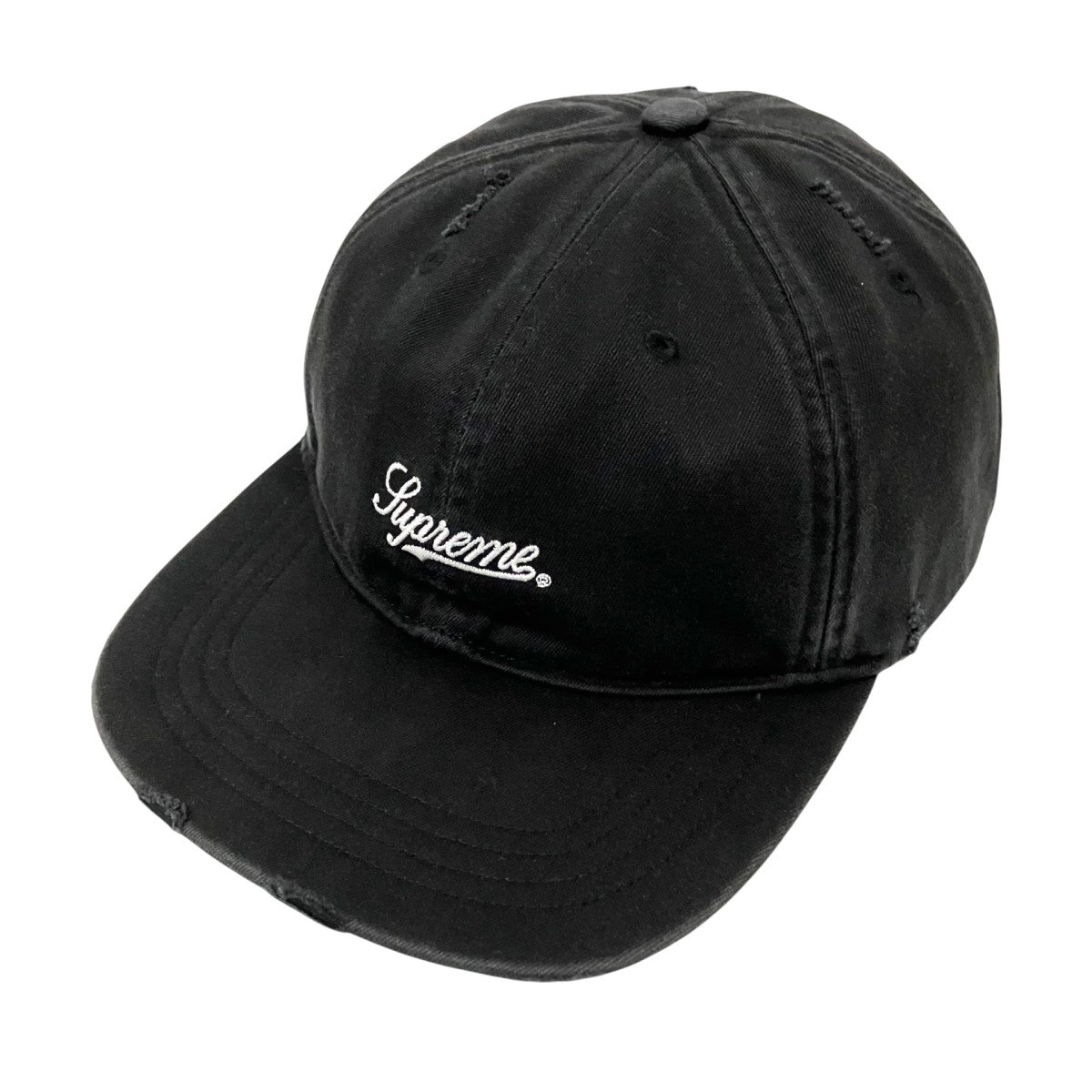 Supreme 25AWDistressed Script 6-Panel Capロゴ刺繍キャップ 古着・中古-1枚目のアイテム画像