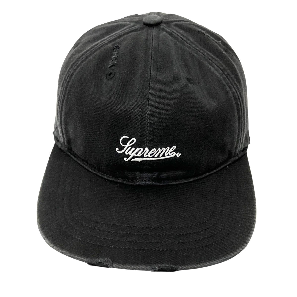 Supreme 25AWDistressed Script 6-Panel Capロゴ刺繍キャップ 古着・中古-2枚目のアイテム画像