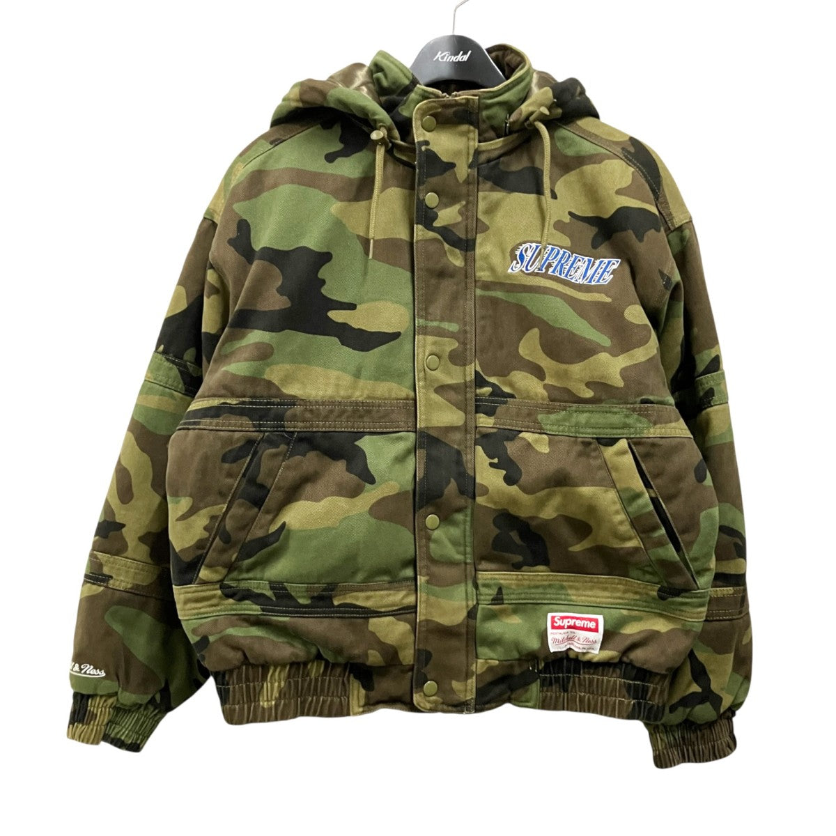 Supreme×MITCHELL ＆ NESS Twill Stadium Jacketカモフラージュ柄中綿ジャケット 古着・中古-1枚目のアイテム画像