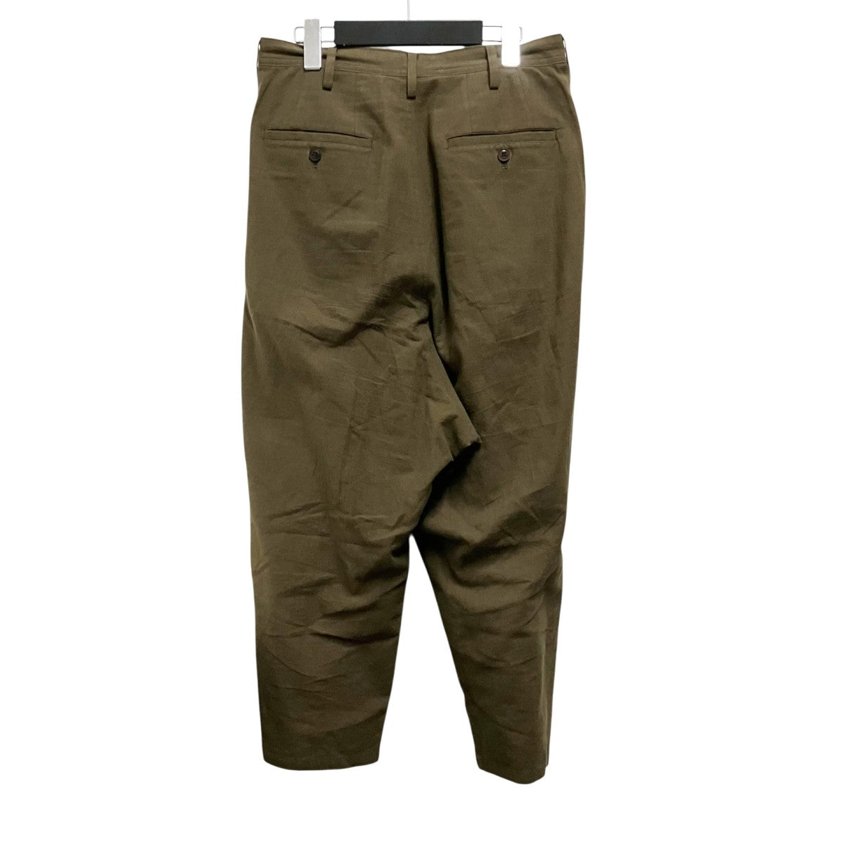 Y’s COTTON FLAX POPLIN DOUBLE TUCK TAPERED PANTSテーパードパンツYS P19 010 古着・中古-2枚目のアイテム画像