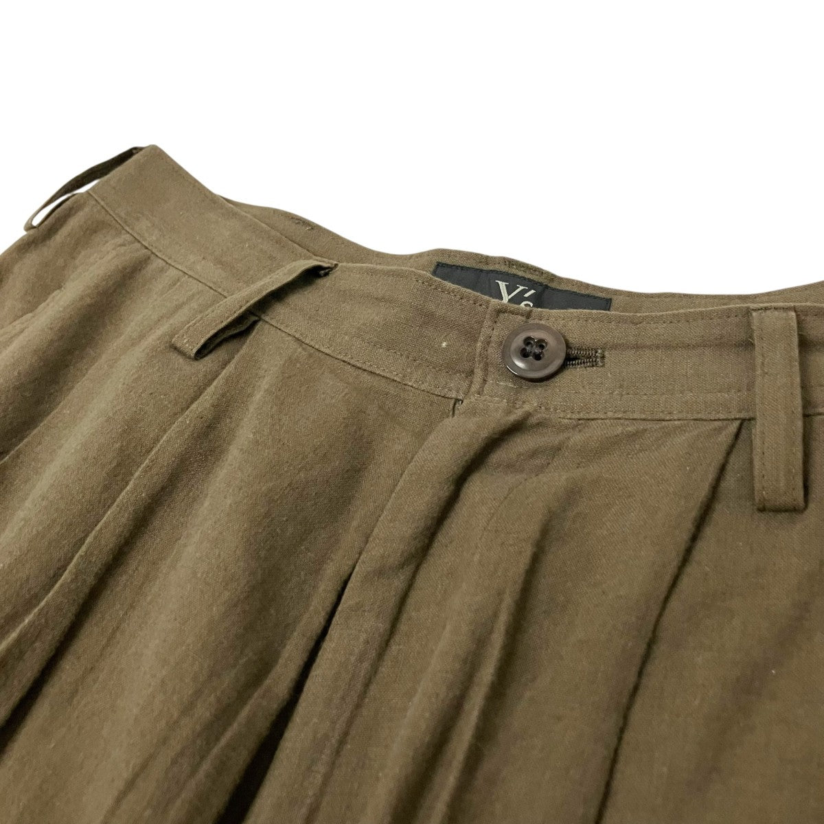 Y’s COTTON FLAX POPLIN DOUBLE TUCK TAPERED PANTSテーパードパンツYS P19 010 古着・中古-3枚目のアイテム画像