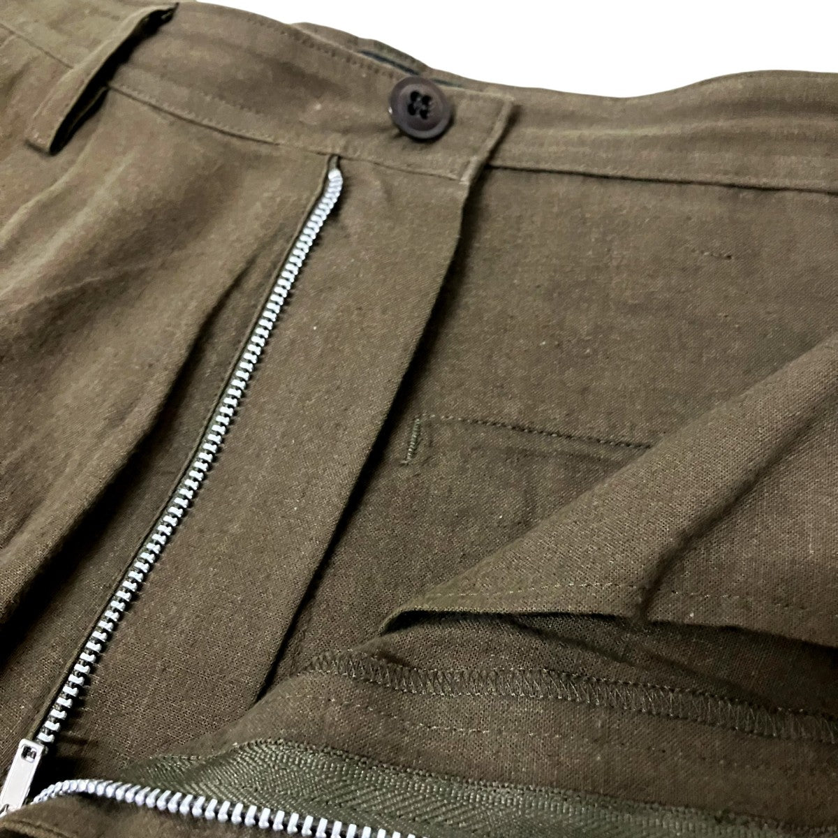 Y’s COTTON FLAX POPLIN DOUBLE TUCK TAPERED PANTSテーパードパンツYS P19 010 古着・中古-5枚目のアイテム画像