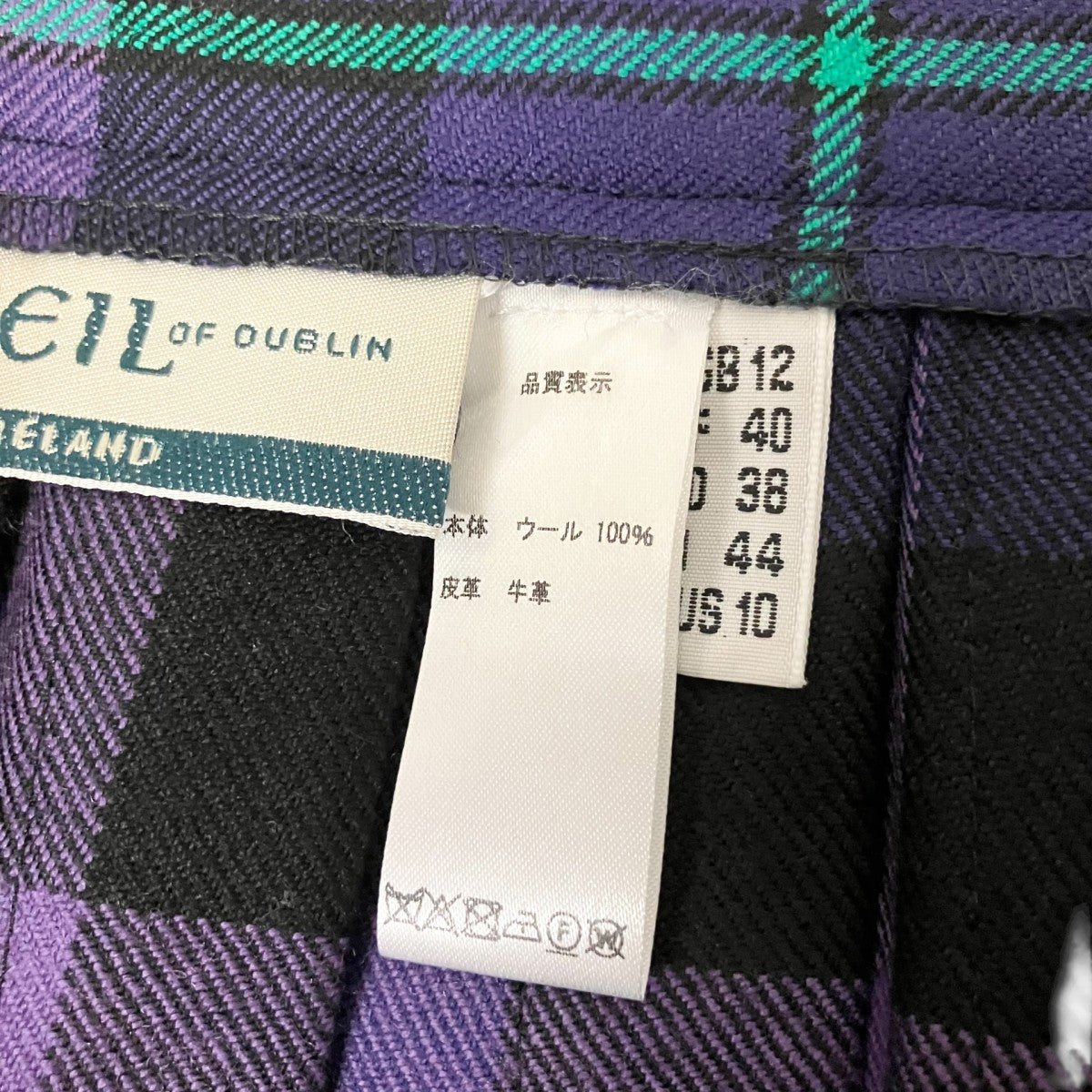 O’NEIL OF DUBLIN チェックプリーツスカート64 27 0007 594 古着・中古-5枚目のアイテム画像