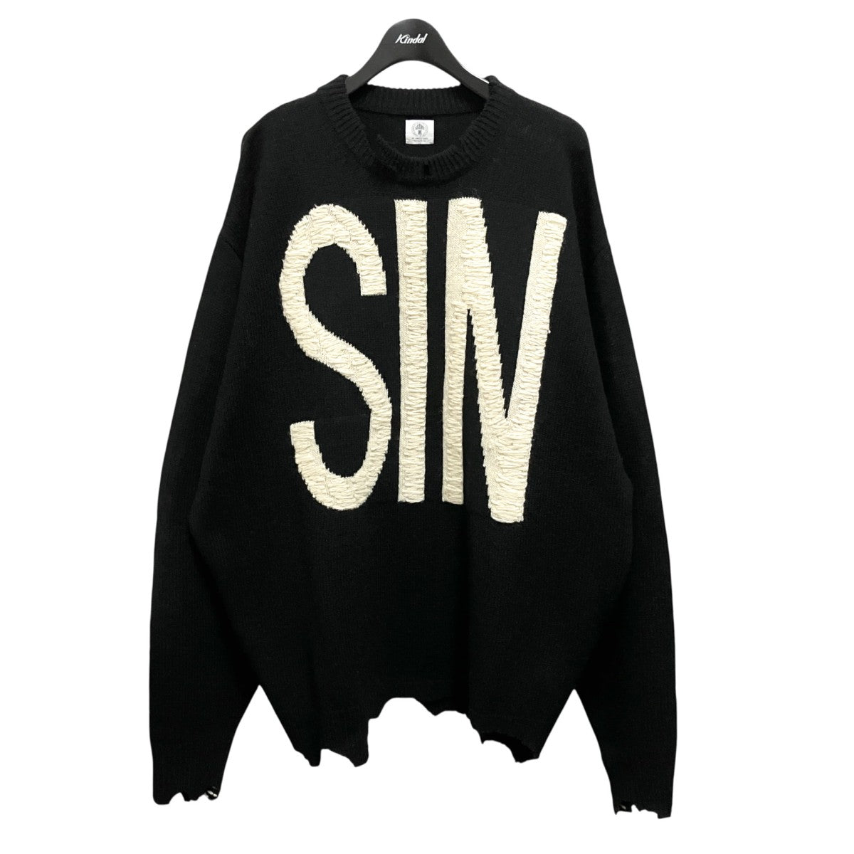 SAINT MICHAEL WOOL SWTER SINダメージ加工ニットSM A21 0000 039 古着・中古-1枚目のアイテム画像