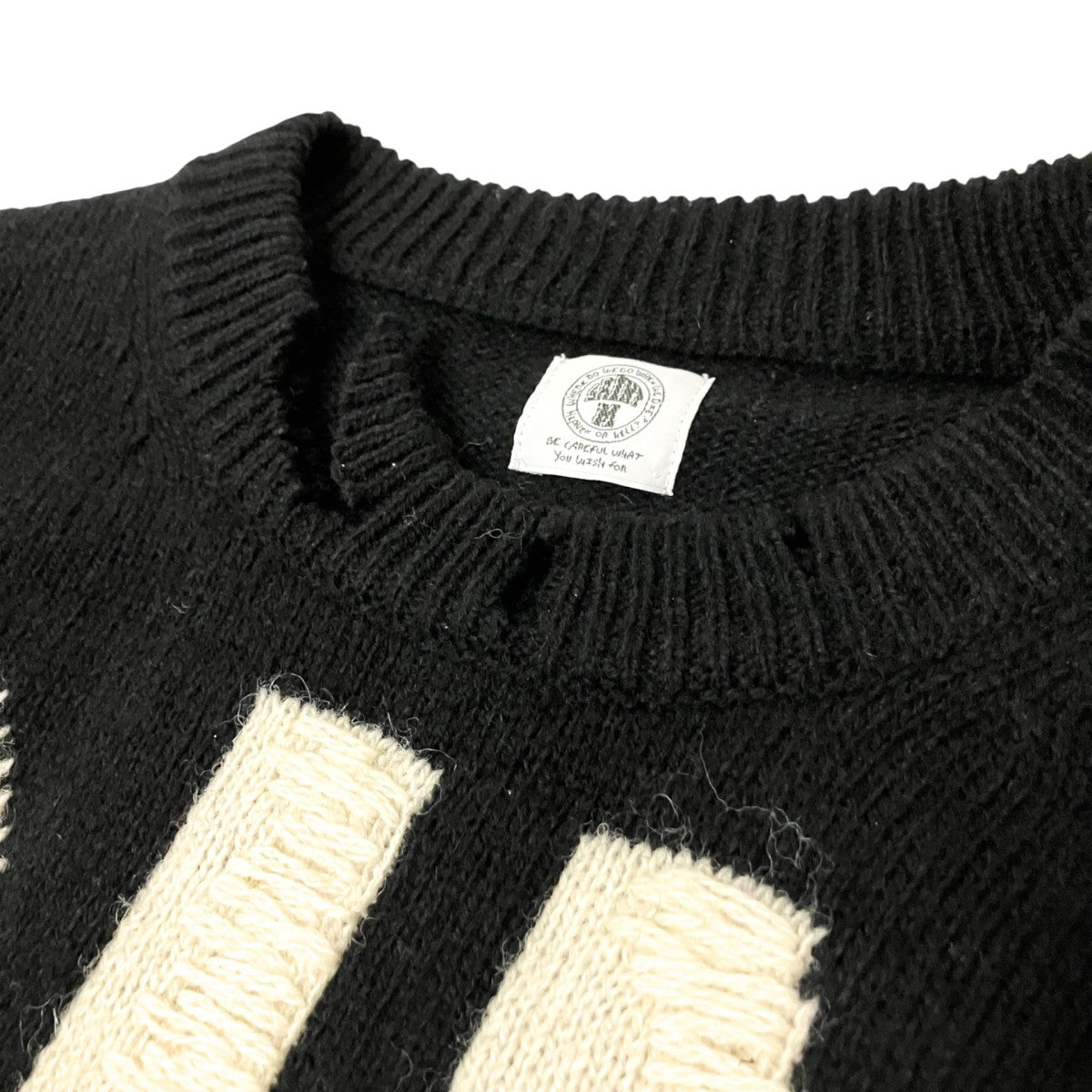 SAINT MICHAEL WOOL SWTER SINダメージ加工ニットSM A21 0000 039 古着・中古-3枚目のアイテム画像