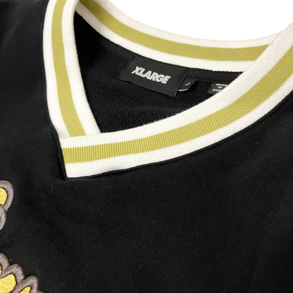 X-LARGE BASEBALL LOGO EMBROIDERED V NECK SWEATSHIRTVネックスウェット101249012018 古着・中古-3枚目のアイテム画像