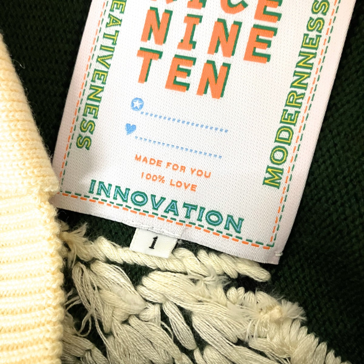 RICE NINE TEN KNITTING LONG SLEEVE SOCCER JERSEYVネックニット 古着・中古-4枚目のアイテム画像