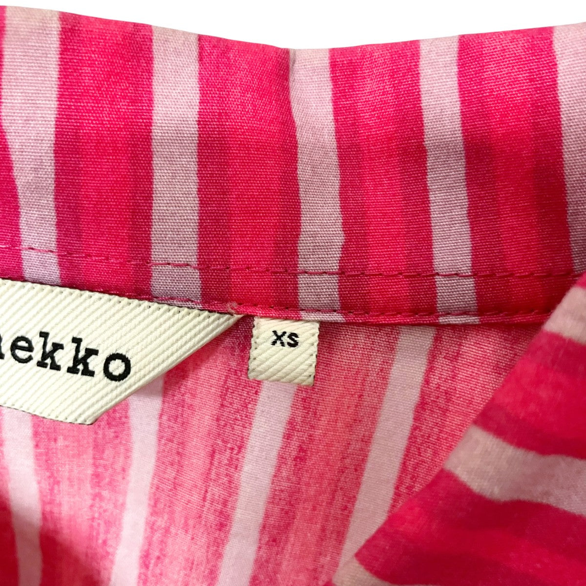 marimekko(マリメッコ) ストライプシャツ2114423 2114423 ショッキング