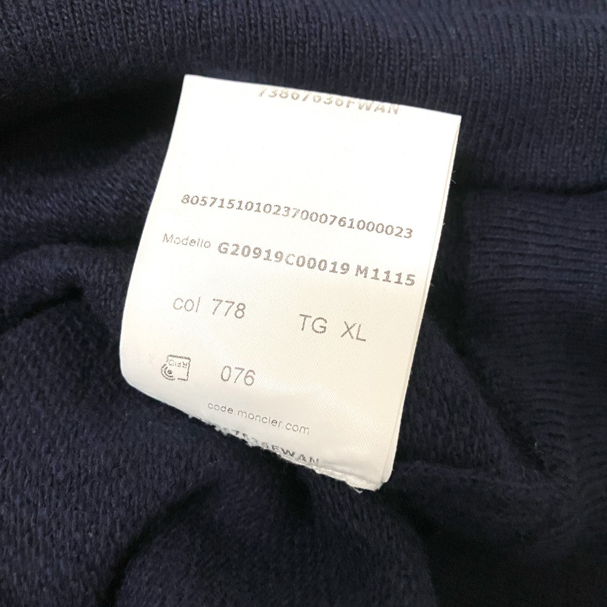 MONCLER GIROCOLLOクルーネックニットG20919C00019 古着・中古-4枚目のアイテム画像