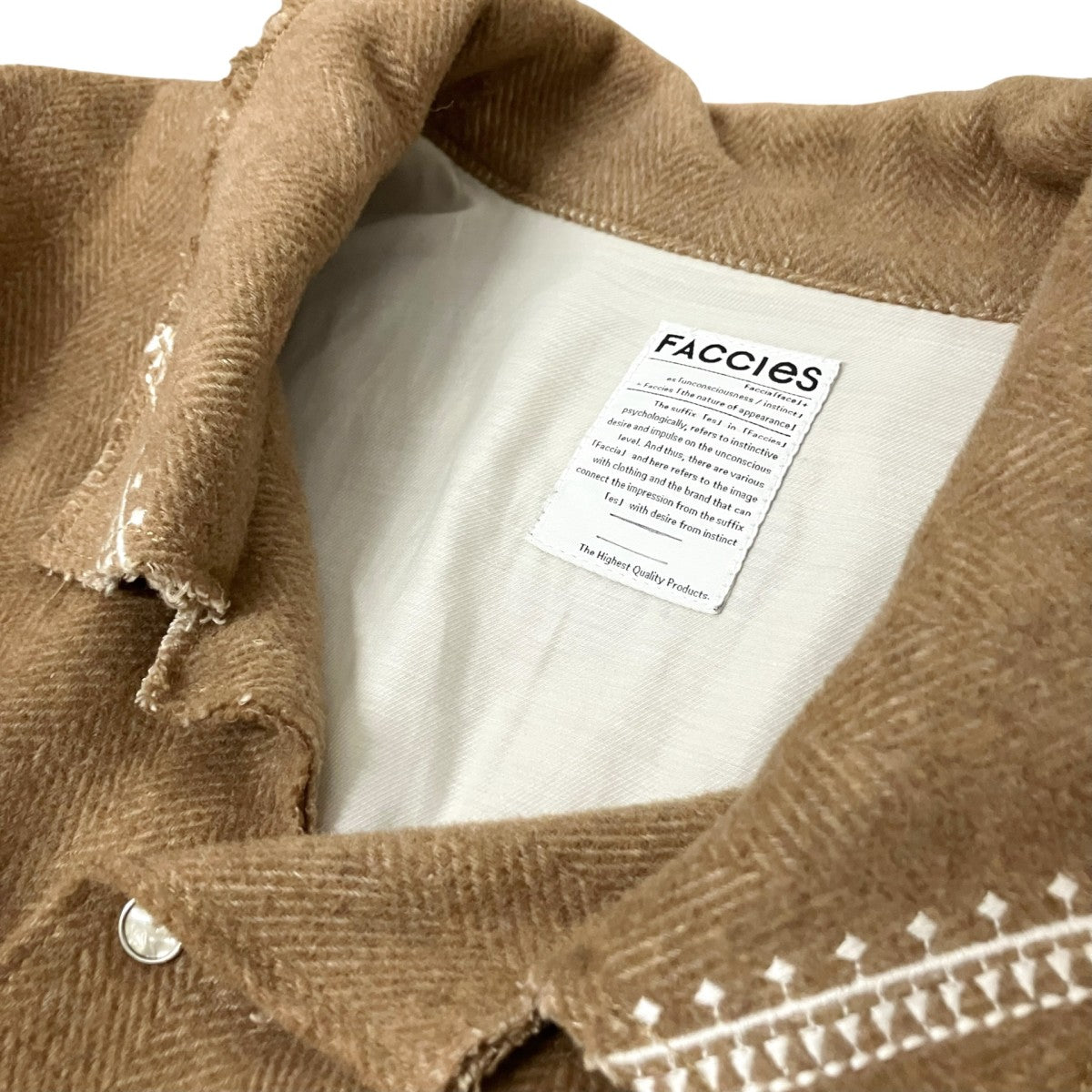 FACCIES WESTERN PIPING JACKETウェスタンシャツFCS19WF006 古着・中古-3枚目のアイテム画像