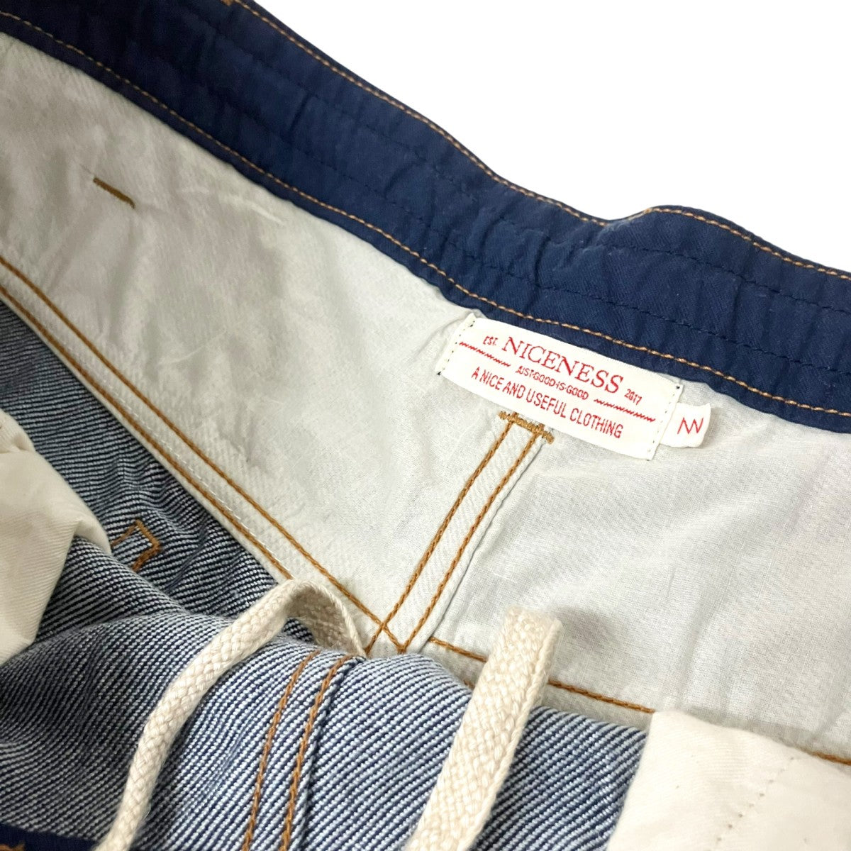 NICENESS Wild Silk DenimシルクデニムパンツNN TWS02F18 古着・中古-4枚目のアイテム画像