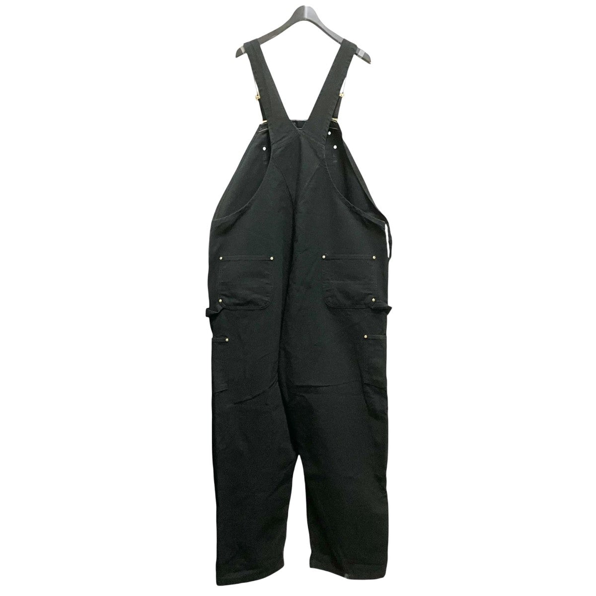 CarHartt オーバーオールR37 BLK 古着・中古-2枚目のアイテム画像